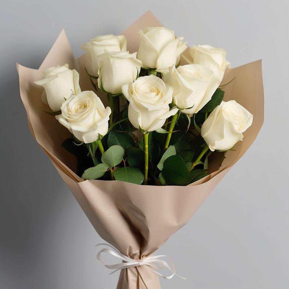 Букет 9 Белых роз Эдлесс Лав в Джанкое